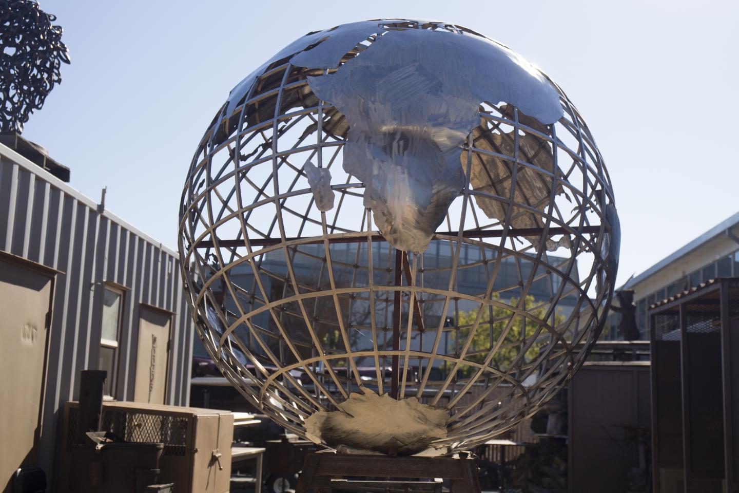 Welded globe created by Ventura College Welding Program