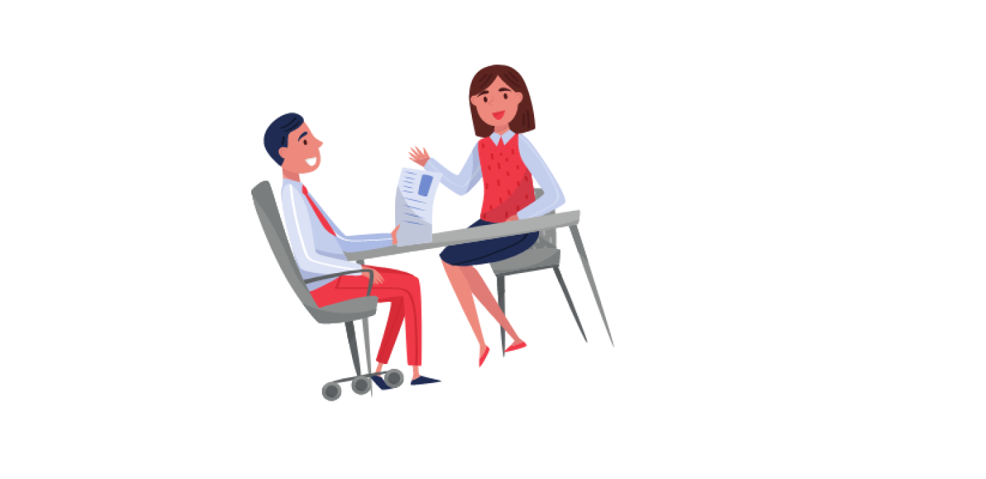 Interview with two people clip art